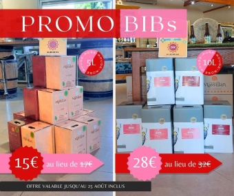 Promo BIBs rouge et rosé en 5L et 10L